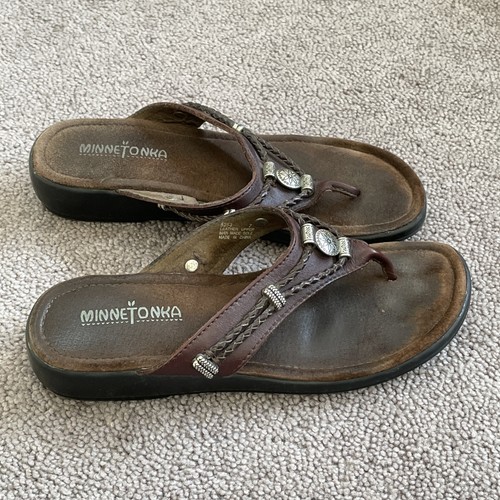 MINNETONKA INFRADITO IN PELLE MARRONE TAGLIA 7 - Foto 14 di 14
