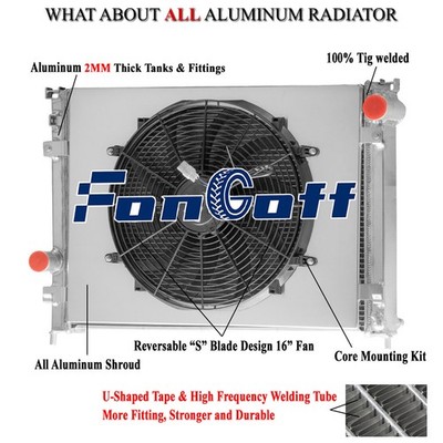 3-Row Radiator+Shroud Fan For 08-19 Dodge Challenger Charger Chrysler 300 5.7L