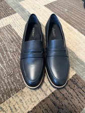 Vionic Black Leather Comfort Loafer Women's Slip On Flat Shoes