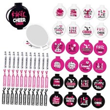 Cheerleading Mirror Hairband Gifts - 96Pcs Black White Pink Compact Mini