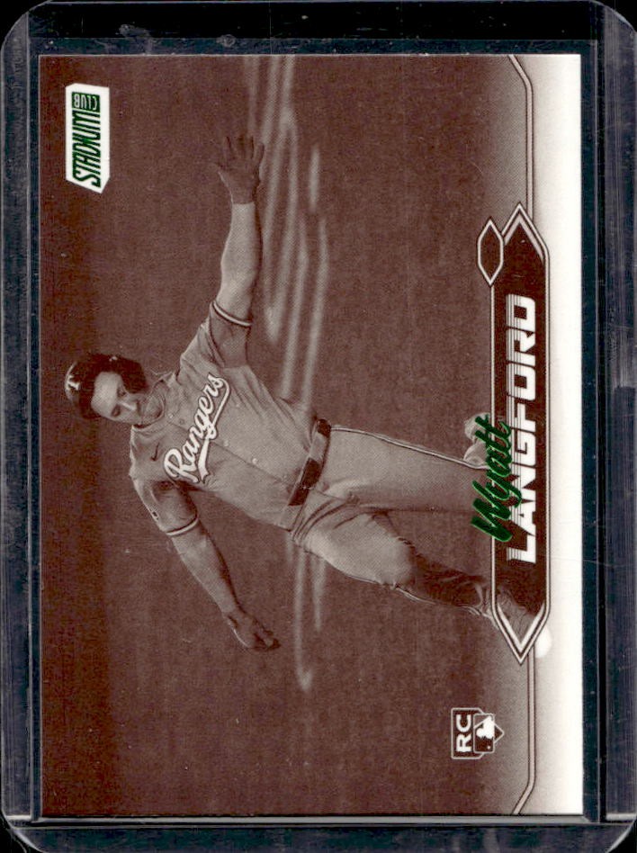 2024 Stadium Club Wyatt Langford Sepia Rookie RC #30 Rangers