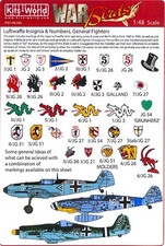 Kits World Decals 148 Luftwaffe Insignia Numbers For German Fighters