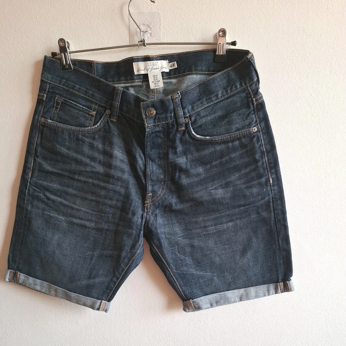 Short Boyfriend En Jean Bleu H&M Taille 34 Femme – Occasion En Très Bon état, Style Décontracté