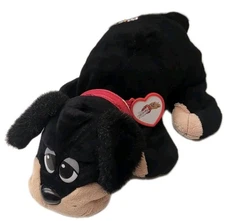 Vintage Pound Puppies Black Red Plush Toy Read Description