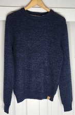 Original Weatherproof Vintage Sweater Size Small Waffle Textured Dark Blue Soft