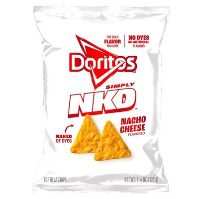 Doritos Simply NKD Naked No Dyes Artificial NACHO CHEESE Tortilla Chips 9.25oz