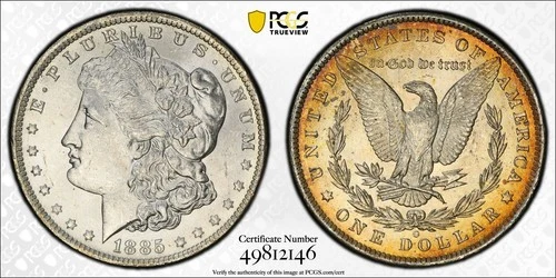 1885-O Morgan Silver Dollar - New Orleans - PCGS MS 63 - Nice Reverse Toning