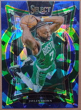 2024-25 Panini Select #29 Jaylen Brown Blue Cracked Ice Prizm Celtics Concourse