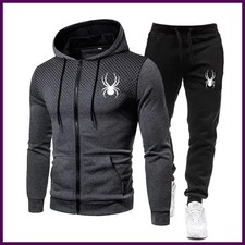 Men Graphic Print Hoodie and Jogger Set Sports Tracksuit