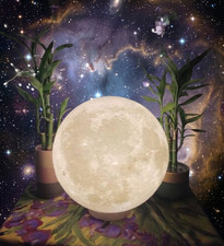 Lámpara Luna 10" XL Impresa en 3D Luz Noche Lunar Texturizada Luna Globo Decoración