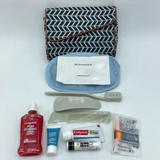 AIR FRANCE Business Class Amenity Kit Travel Toiletries Bag Accessories Colgate