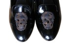 Alexander McQueen Black Leather Flats Sequin Skull Toe Women’s SZ 39 US 8.5 — photo 8