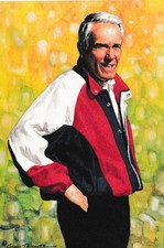 MARV LEVY UNSIGNED GOAL LINE ART CARD~PRO FOOTBALL HALL OF FAME~BUFFALO BILLS