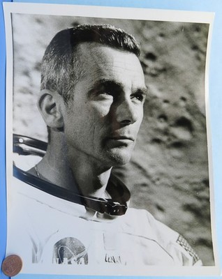 NASA PHOTO '69 vtg Apollo 10 Astronaut CERNAN Lunar Mod. Pilot / B&W 8'' x 10''