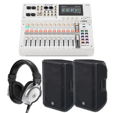 Yamaha MGX12V W 18-Ch Digital Mixer w/ 2x DBR15 1000W Speakers  HPH-MT5W