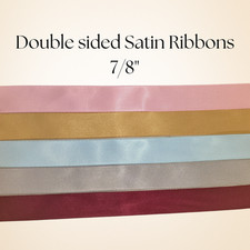 7/8" Double Face Satin Ribbon   Sold by the Yard   Continuous Length   Craft Gif