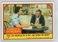 1978 THREE'S COMPANY TRADING CARD STICKER #42 JACK AND MR. ROPER