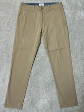 Mutual Weave Pants Men's 30x30 Khaki Beige Chino Straight Leg Stretch Waistband