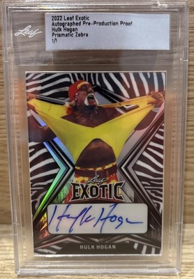   Hulk Hogan 2022 Leaf Exotic Clear Prismatic Zebra 1/1 Auto