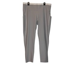 Athleta Interval Stash Tipped 7/8 Tight Gray White XL Run Gym Pockets Drawstring