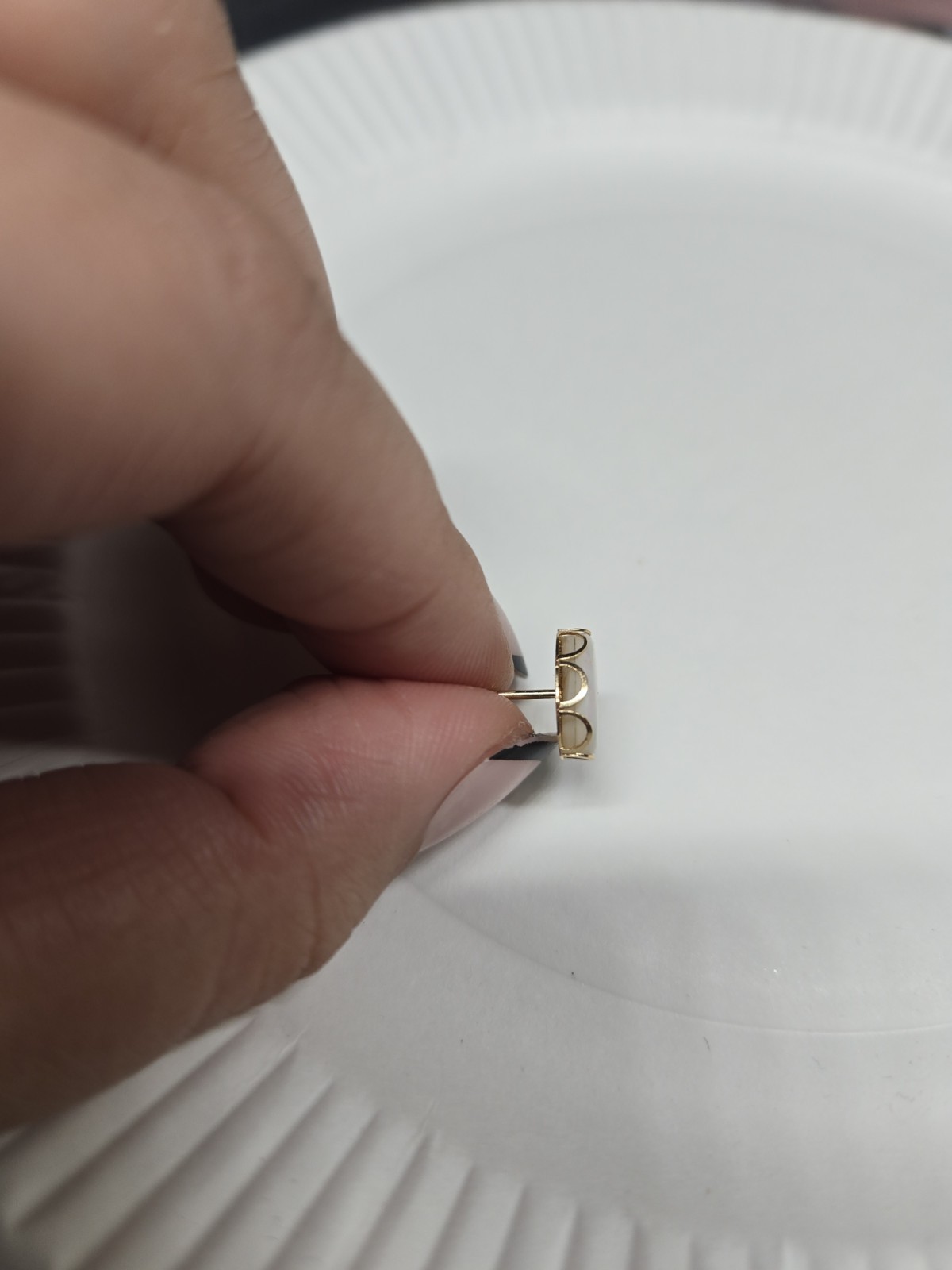 14k Solid Yellow Gold Single Stud Earring Opal Do… - image 17