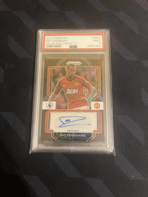 Rio Ferdinand Panini Prizm PL Choice 2022/23 Black Auto 1/1 - Manchester United