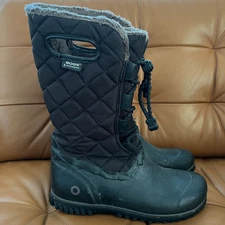 BOGS Juno Tall Winter Boots Womens 9 Black Quilted Waterproof Outdoor 71767-001