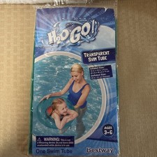 Bestway H2O GO Transparent Orange Swim Tube Ages 3 6 Kids Pool Float Ring NEW