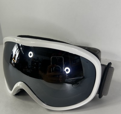 SuperTrip Ski Goggles. White Frame, Black lenses. Snowboarding/Ski. Small Scratc