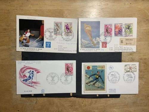 France lot of 4 FDC 1st day covers from the 1960s 1970s Olympics
