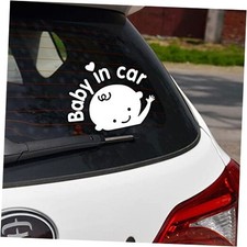 2 Pcs 5.12 x 6.3 Inch Baby in Car Stickers Reflective Warning Stickers White