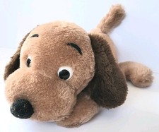 VINTAGE DAKIN DROOPER DOG BROWN PLUSH 10" STUFFED ANIMAL BEAN BAGS, KOREA