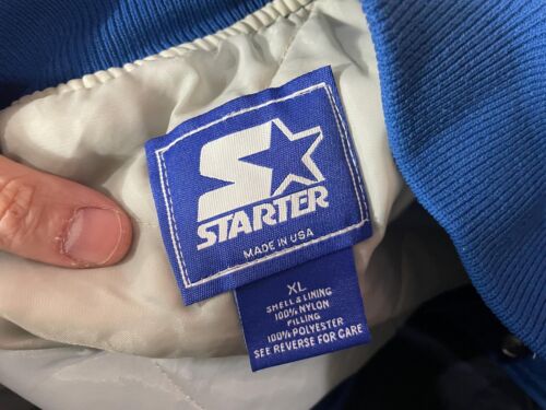 90s Duke Blue Devils vintage Starter bomber jacket - sz XL - snap button 1990s - Picture 2 of 9
