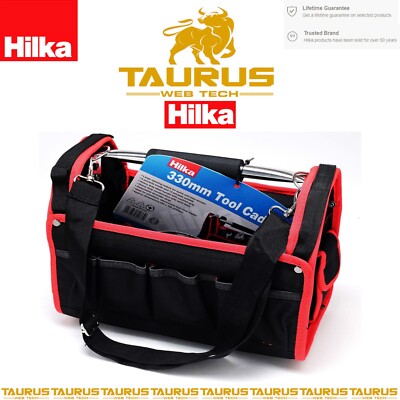 19x Taschen HILKA WERKZEUGTASCHE Rohrhalter Zum Selbermachen 330 mm 13'' Caddy Aufbewahrung Reisetasche UK