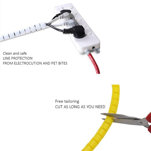 10-Meter Spiral Wire Wrapping Tube - 16mm Diameter - Cord Management Protection - Picture 3 of 8