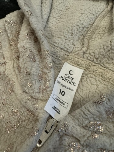 Justice Kids Long Pj Large with Hood Cream And Bronze Spots Ears On Hood - Picture 8 of 9