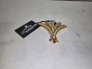 Authentic Swarovski Christmas Tree or Shooting Star Brooch Gold Plated -t27