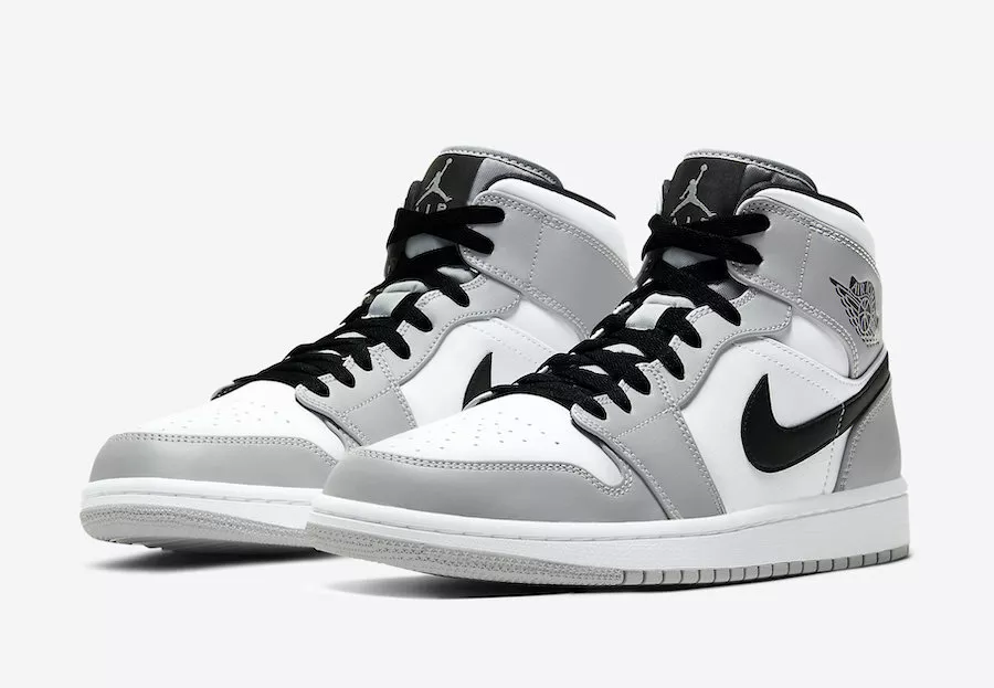 Nike Air Jordan 1 Mid Light Smoke Grey Black White Dior Size 7-12  554724-092