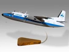 Fokker 27-100 Luxair Desk Wood Airplane New Model Small Scale 1/100