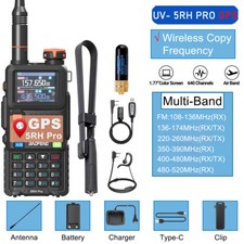 5RH PRO GPS WALKIE TALKIE MULTI BAND RECHARGEABLE TWO WAY RADIO 48CM 805S CABLE