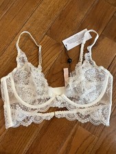 Victoria  s Secret For Love And Lemons Bridal White Lace Bra MEDIUM NWT