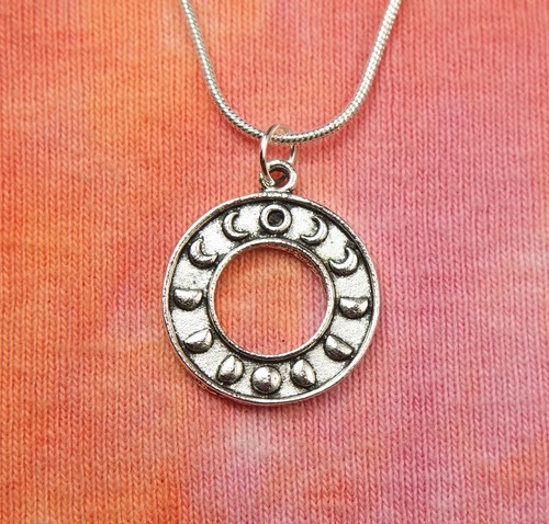 Moon Phases Necklace, Magic Ring Circle 