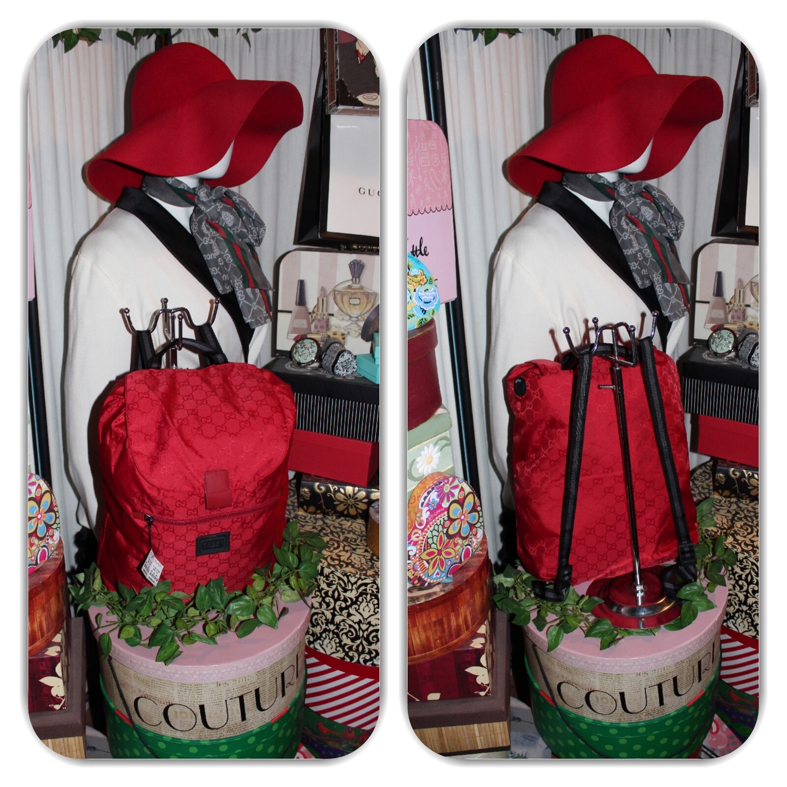 GUCCI RUCKSACK GUCCISSIMA RED SIGNATURE GG MONOGRAM FOLD UP BACKPACK! image 8
