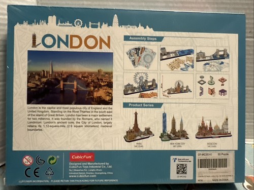 Cubic Fun City Line London 3D Puzzle Tower Bridge Big Ben Brand New Sealed 107pc - Picture 2 of 8