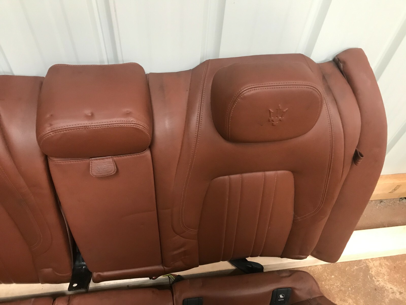 14-17 MASERATI GHIBLI SQ4 REAR BROWN LEATHER SEAT COMPLETE UPPER LOWER CUSHION