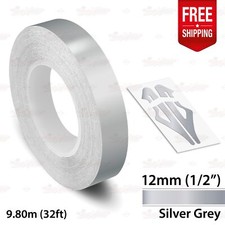 Silver Gray 12 12mm Roll Pin Stripe Car Striping Line Tape Decal Vinyl Sticker Silver Gray 12 12mm Roll Pin Stripe Car Striping Line Tape Decal Vinyl Sticker
