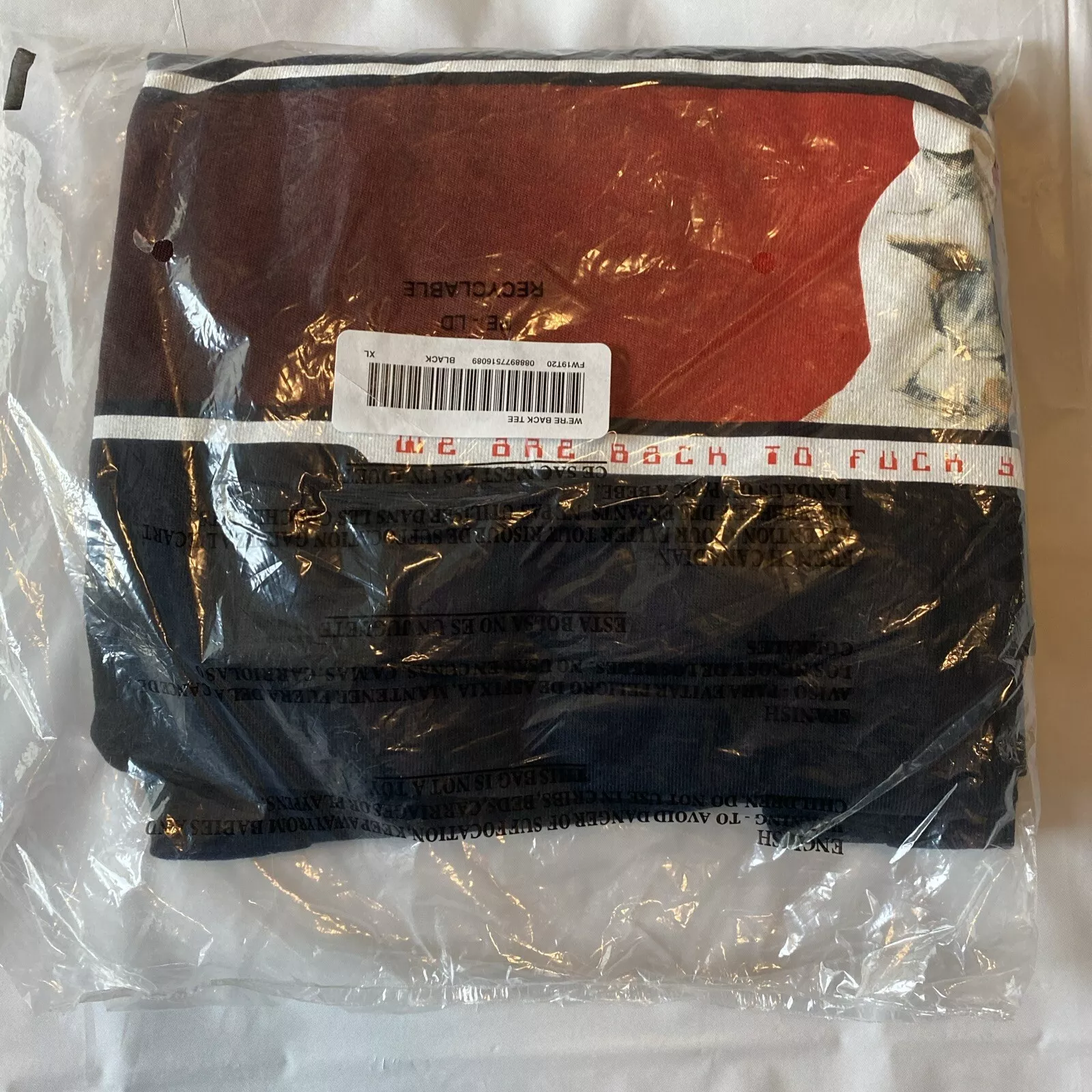 T shirt AUTHENTIQUE Supreme NY FW19 WE'RE BACK NEUF   NOIR   XL extra large