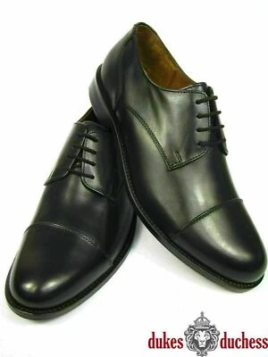 Manz Herren Leder Business Schuh Derby Kappe Cap Toe 142090 schwarz G-Weite - Bild 1 von 4