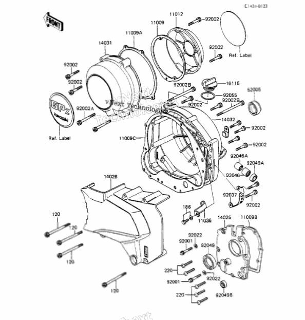 1984-1985 Kawasaki ZX750 ZX 11060-1540 Chain Cover Gasket | eBay