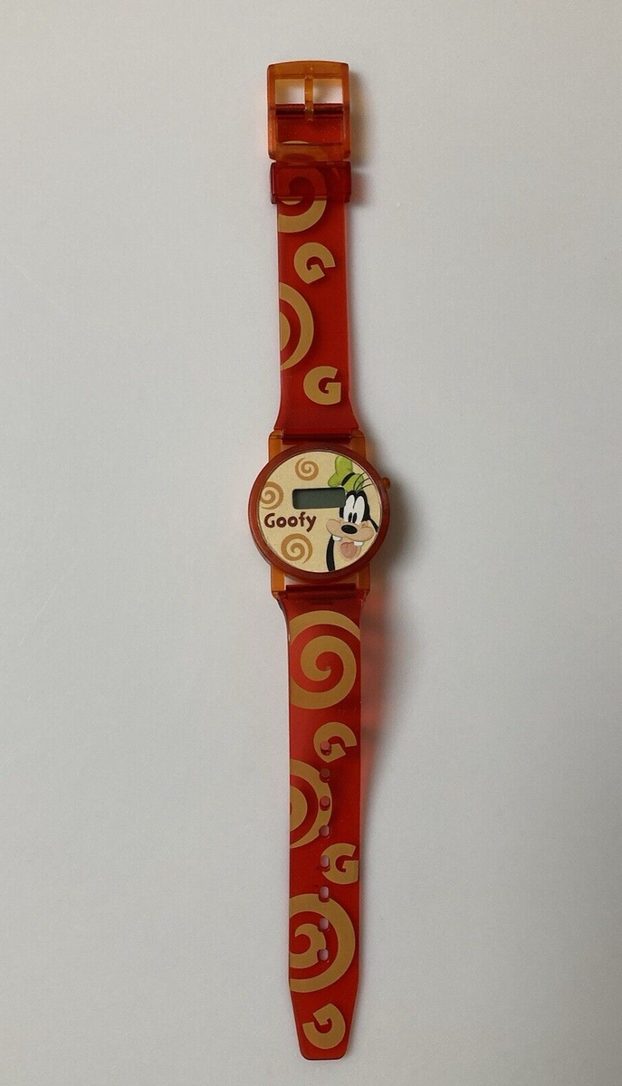 Disney - MARON❤️ Disney Goofy Digital Watch Orange Swirls Vintage Promo Item